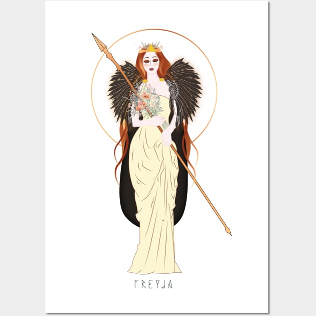 Freya - Norse Goddess Freyja Wall Art by Witchling Art